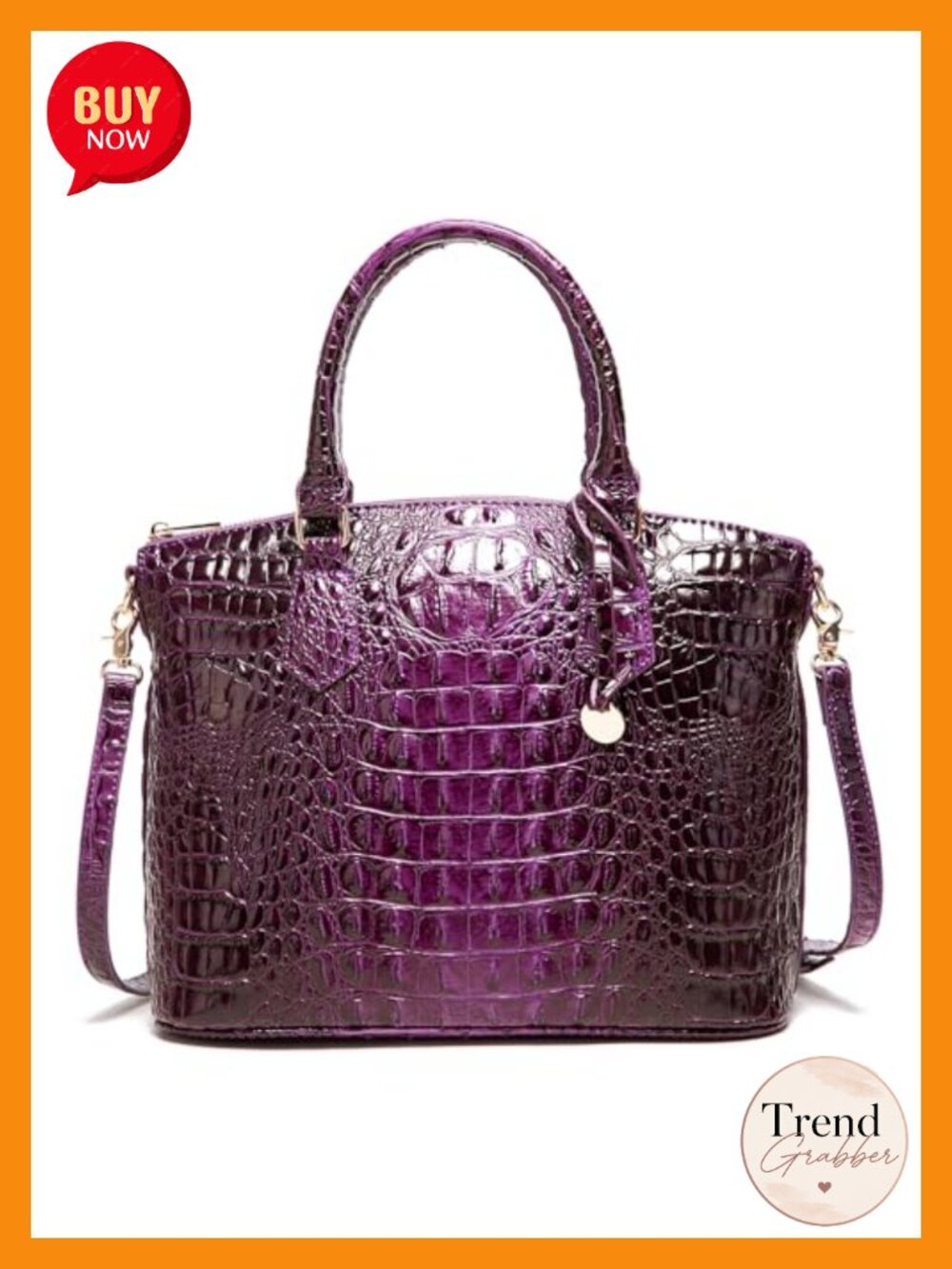 Vegan Leather Crocodile Satchel Handbag Shoulder Crossbody Tote
